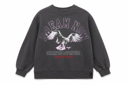 Front view of Zara girls’ black graphic print sweatshirt 8-9 years