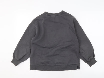 Zara Girls Black Graphic Print Sweatshirt 8-9 Years