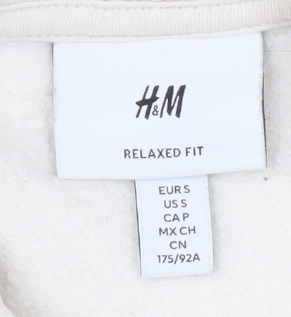 Unisex Adults UK Size S H&M Ivory Pullover Hoodie
