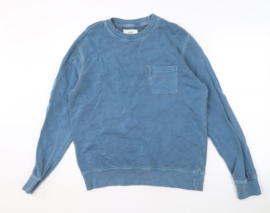 Mens UK Size M Marks and Spencer Blue Pullover Sweatshirt