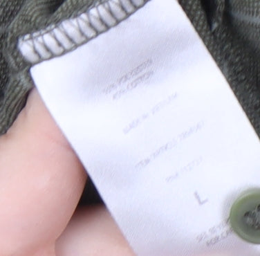 Glacier Men’s Green Striped Polo Shirt - Size L