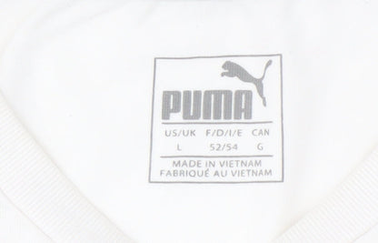 Puma Men's White T-Shirt Large, Logo, Casual Wear