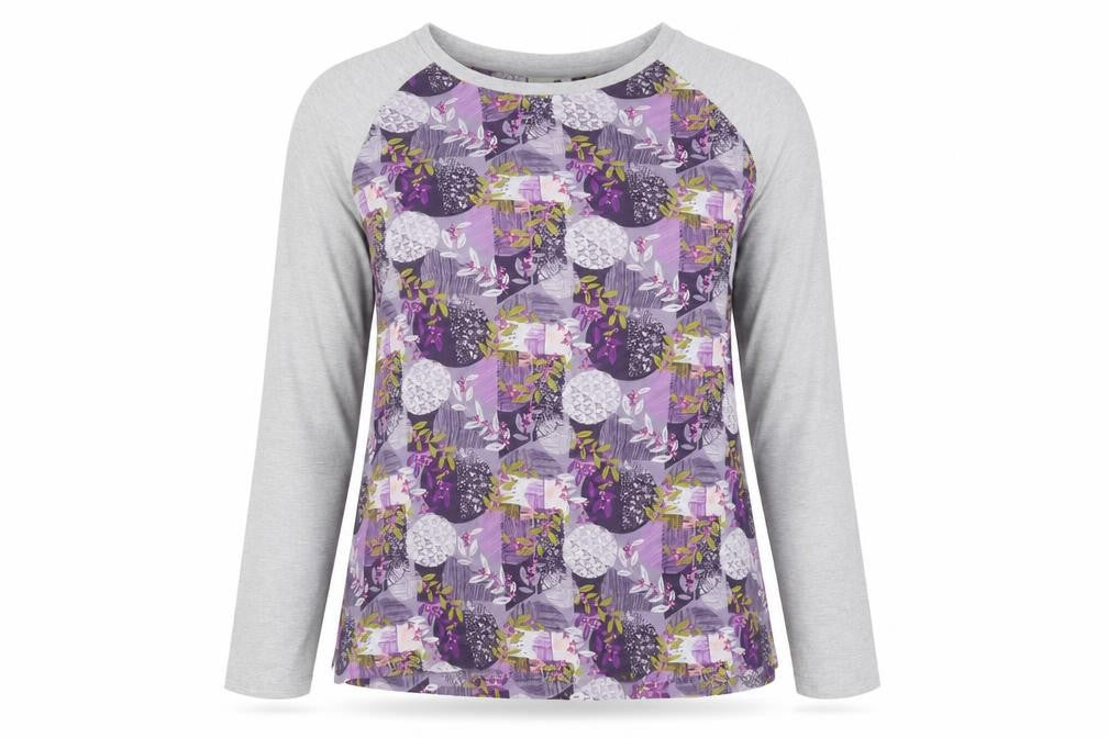 Womens UK Size 14 Weird Fish Purple Basic T-Shirt