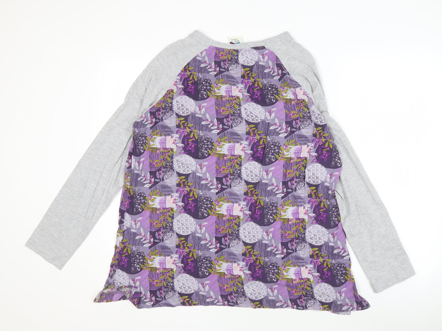 Womens UK Size 14 Weird Fish Purple Basic T-Shirt