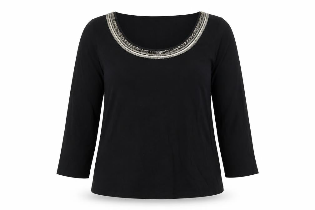 Womens UK Size 14 Sosandar Black Basic Blouse