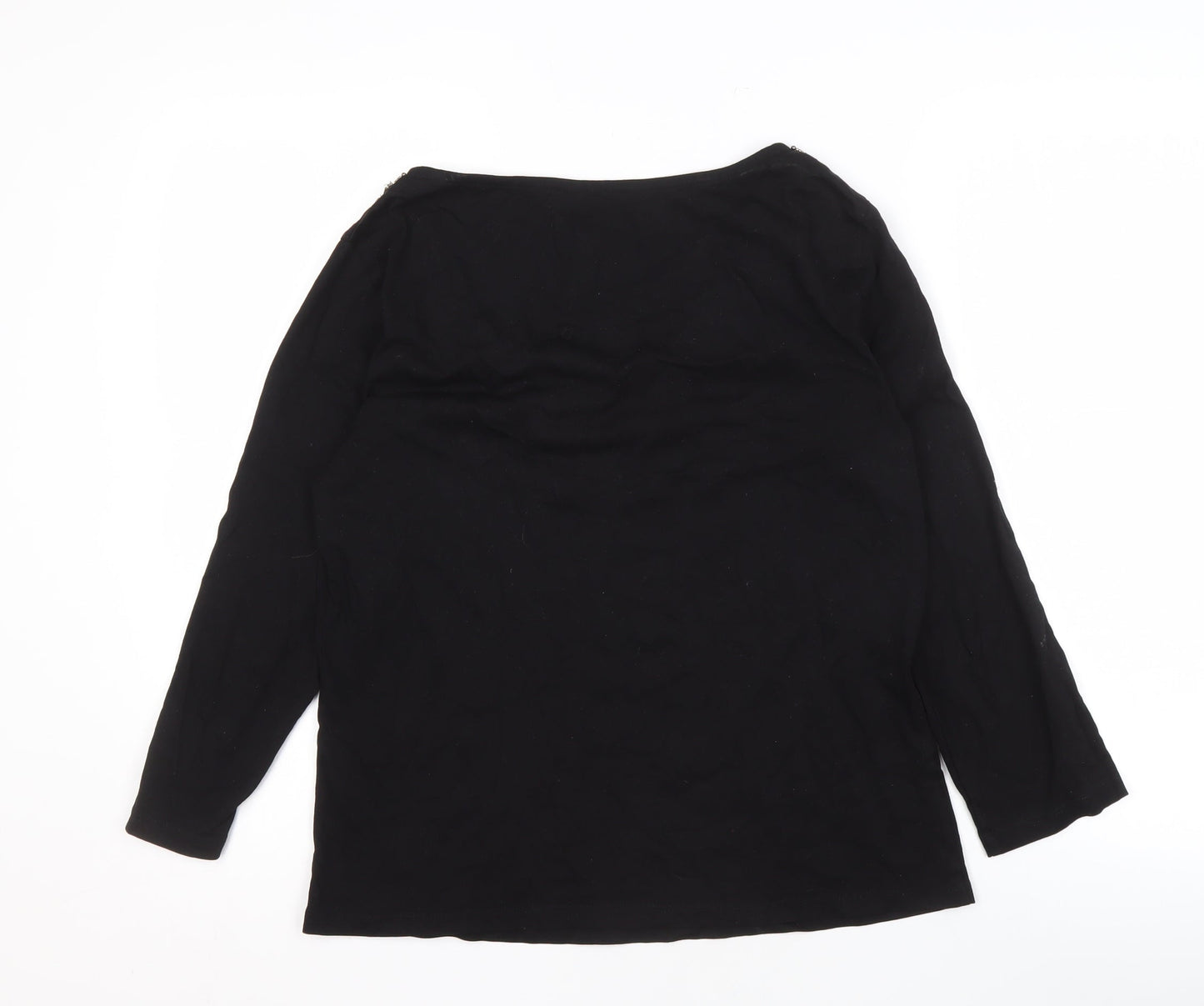 Womens UK Size 14 Sosandar Black Basic Blouse