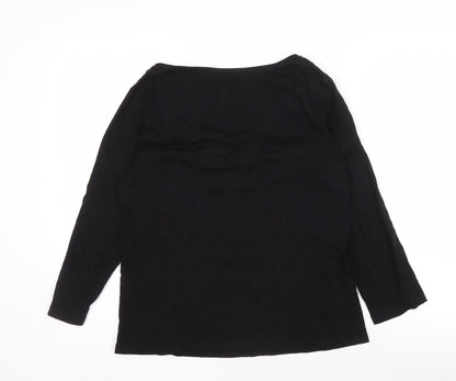 Womens UK Size 14 Sosandar Black Basic Blouse