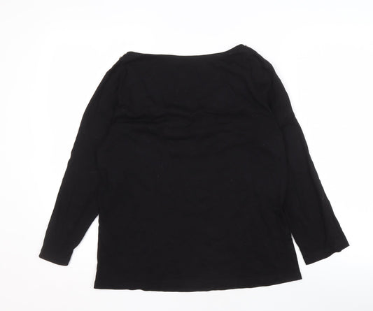 Womens UK Size 14 Sosandar Black Basic Blouse