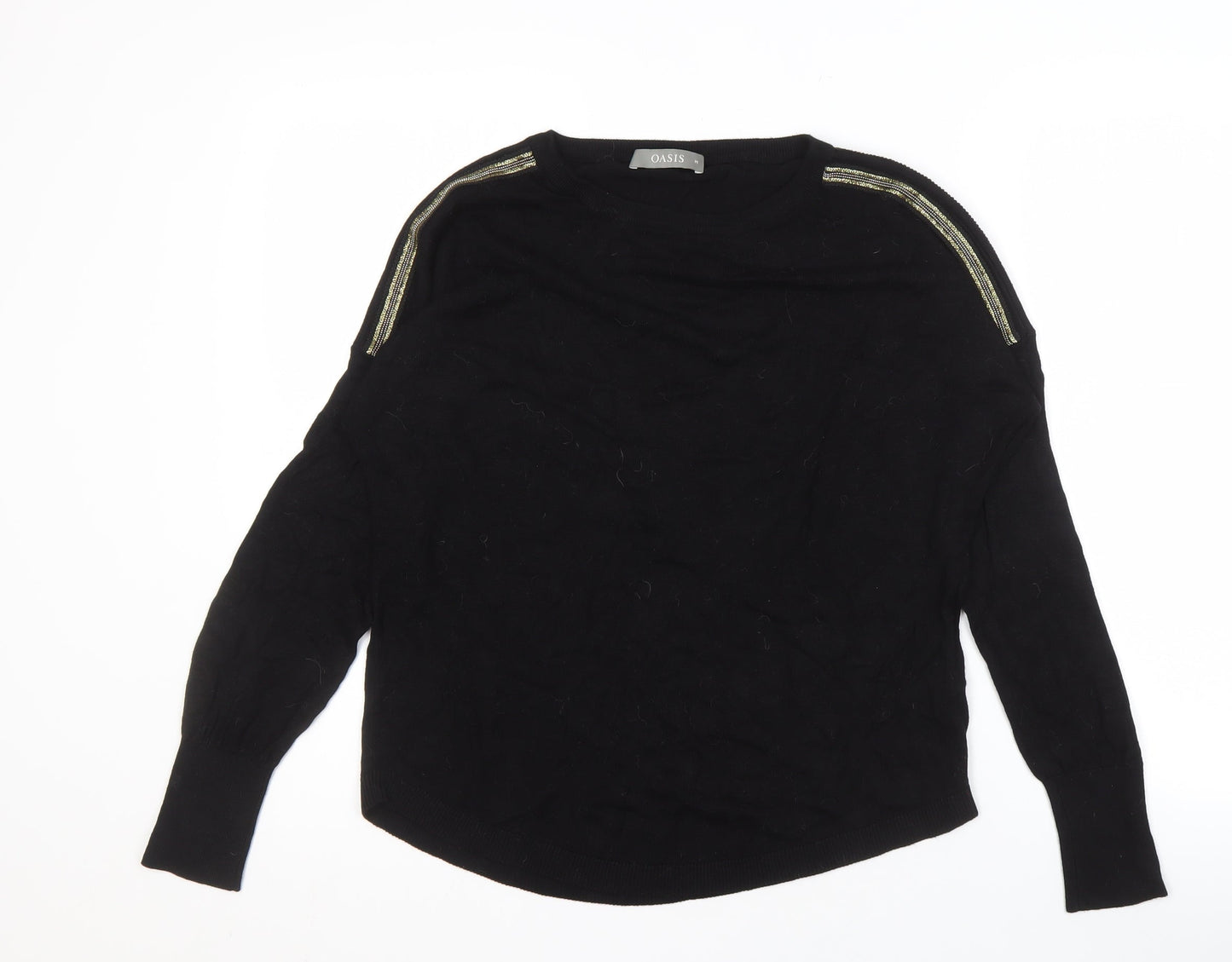 Womens UK Size M Oasis Black Pullover Jumper