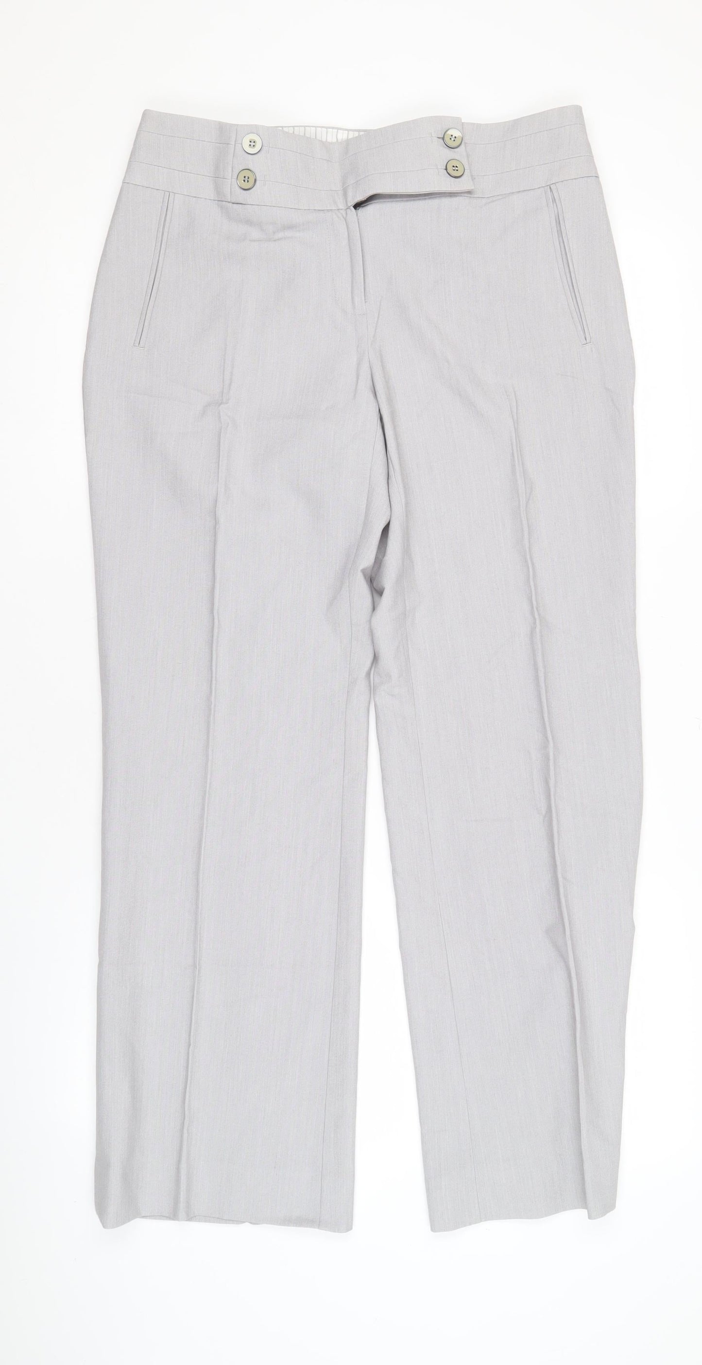 Womens UK Size 12 Marks and Spencer Regular Fit Workwear Business Grey Trousers