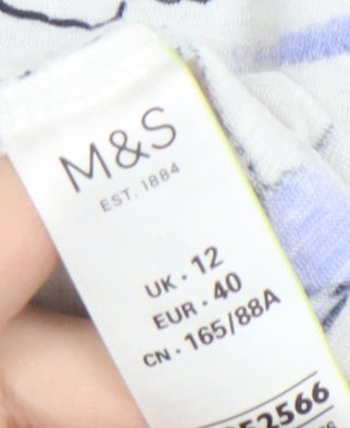 Womens UK Size 12 Marks and Spencer Multicoloured Basic T-Shirt