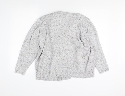 Honor Millburn Women's Grey Open front Cardigan, L, Open-Knit Relaxed Fit