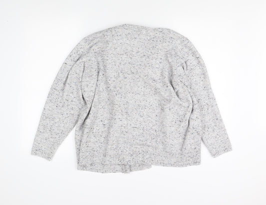 Honor Millburn Women's Grey Open front Cardigan, L, Open-Knit Relaxed Fit