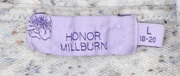 Honor Millburn Women's Grey Open front Cardigan, L, Open-Knit Relaxed Fit