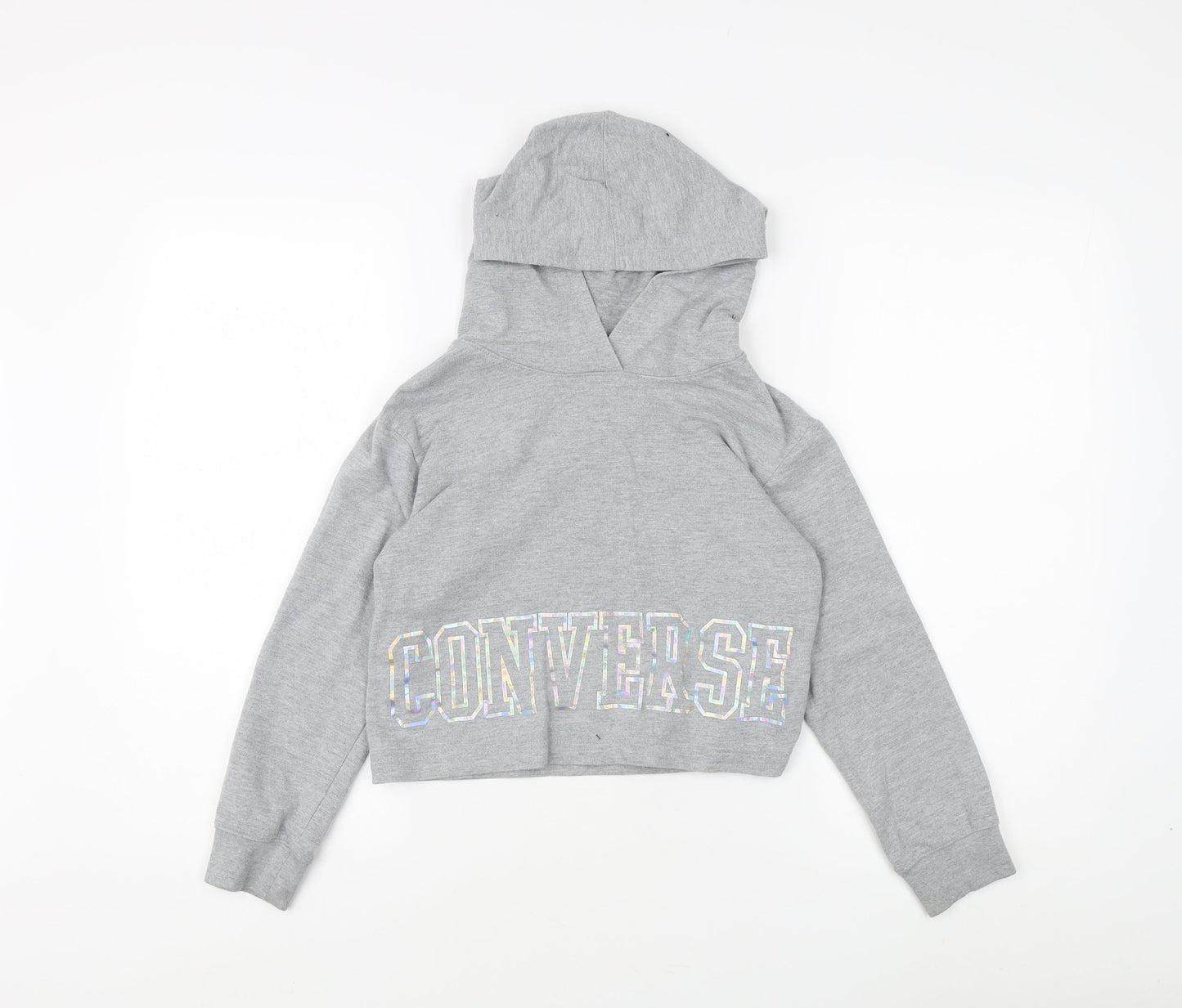 Converse Girls Grey Hoodie 8-10 Years - Logo Pullover Style