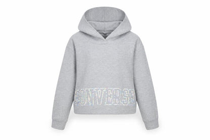 Converse Girls Grey Hoodie 8-10 Years - Logo Pullover Style