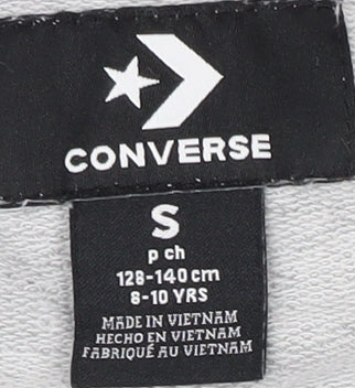 Converse Girls Grey Hoodie 8-10 Years - Logo Pullover Style