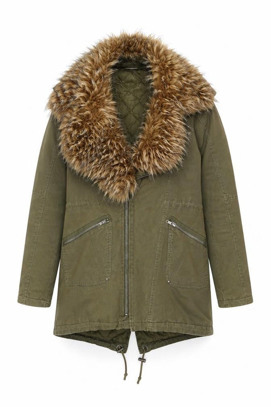 Womens UK Size 12 SoulCal & Co Green Parka Coat