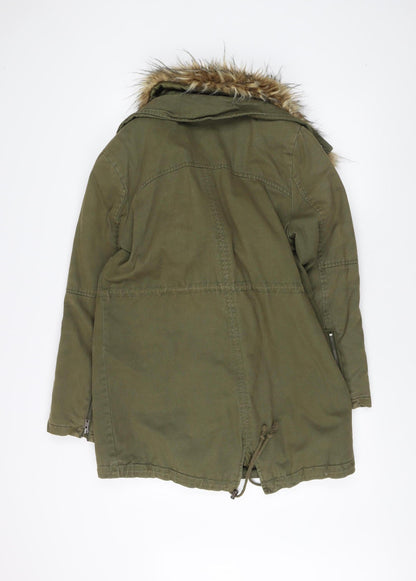 Womens UK Size 12 SoulCal & Co Green Parka Coat