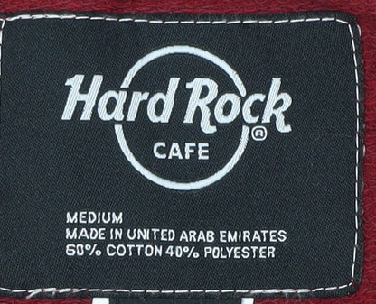 Hard Rock Cafe Red Sweatshirt, Medium, Unisex Adults, Graphic Print