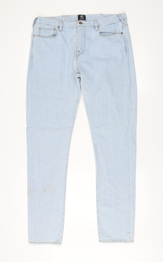 Additional front view of Paul Smith unisex blue straight jeans, size 36