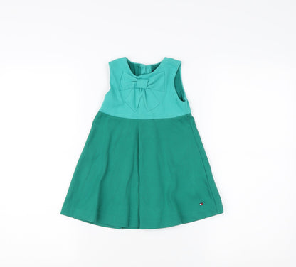 Tommy Hilfiger Girls Green A-Line Dress 2 Years Sleeveless