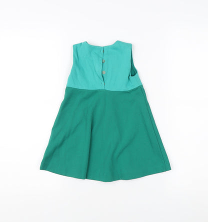 Tommy Hilfiger Girls Green A-Line Dress 2 Years Sleeveless