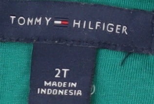 Tommy Hilfiger Girls Green A-Line Dress 2 Years Sleeveless