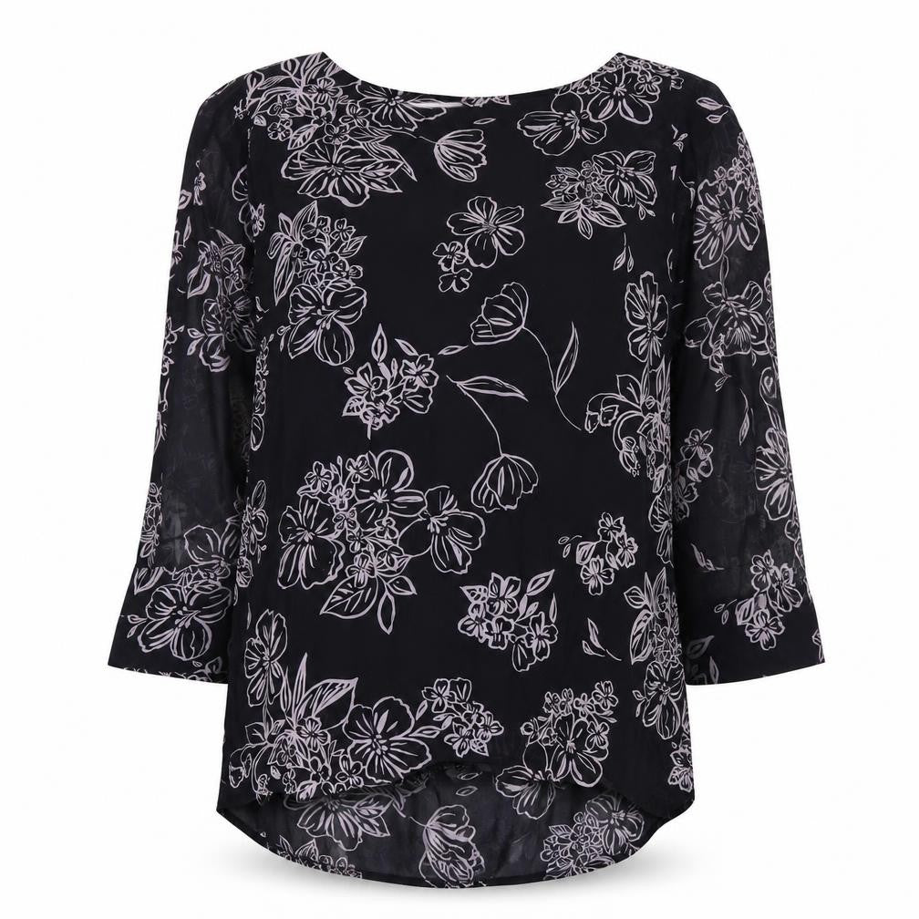 Womens UK Size 8 Laura Ashley Black Basic Blouse