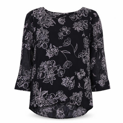 Womens UK Size 8 Laura Ashley Black Basic Blouse