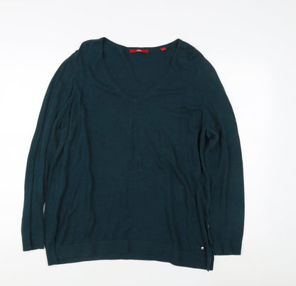 Womens UK Size 16 s.Oliver Green Pullover Jumper