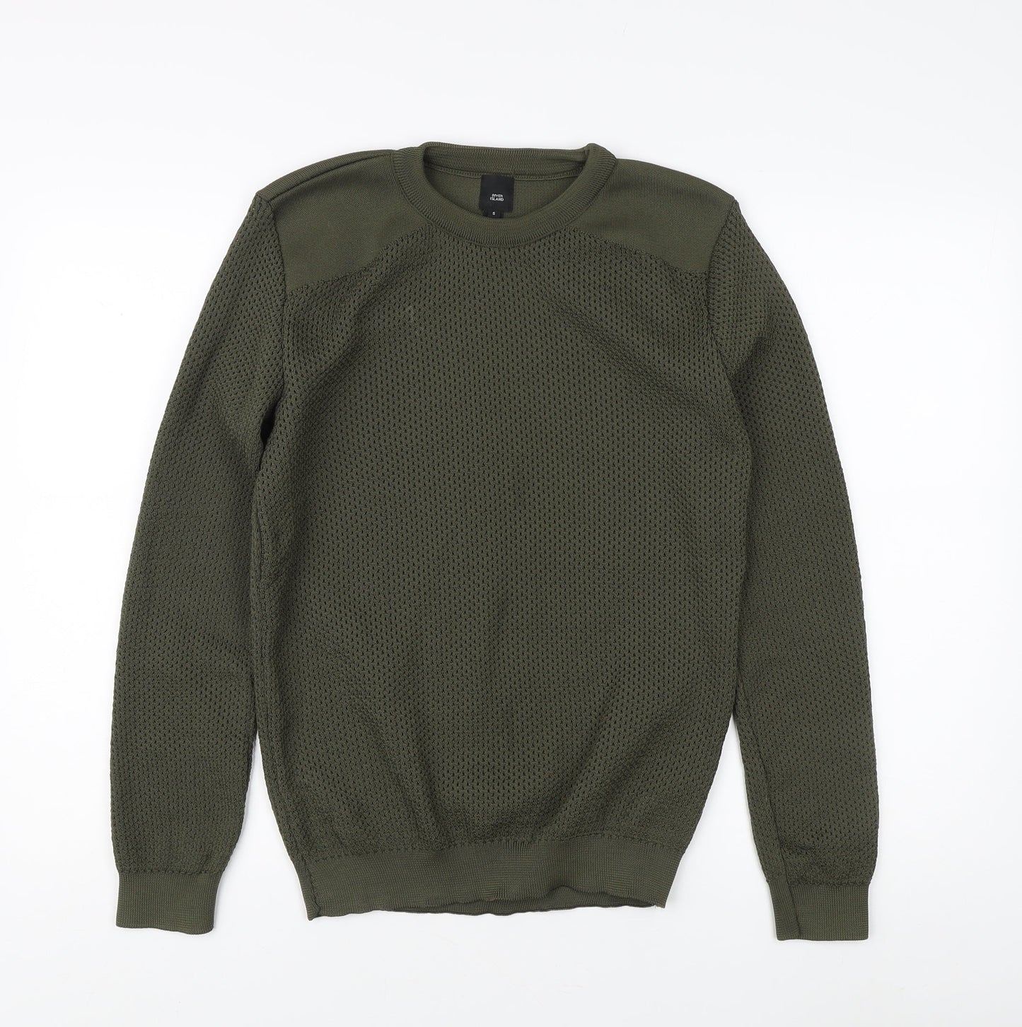 Mens UK Size S River Island Green Pullover Sweatshirt