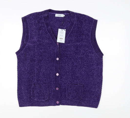Womens UK Size XL Honor Millburn Purple Vest Jumper
