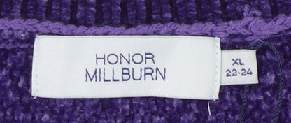 Womens UK Size XL Honor Millburn Purple Vest Jumper