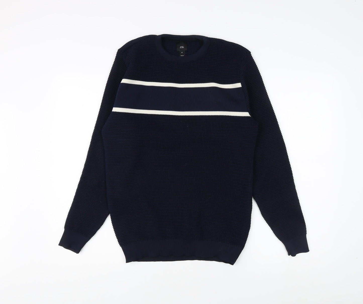 Mens UK Size M River Island Blue Pullover Sweatshirt