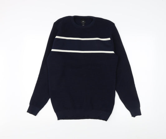 Mens UK Size M River Island Blue Pullover Sweatshirt