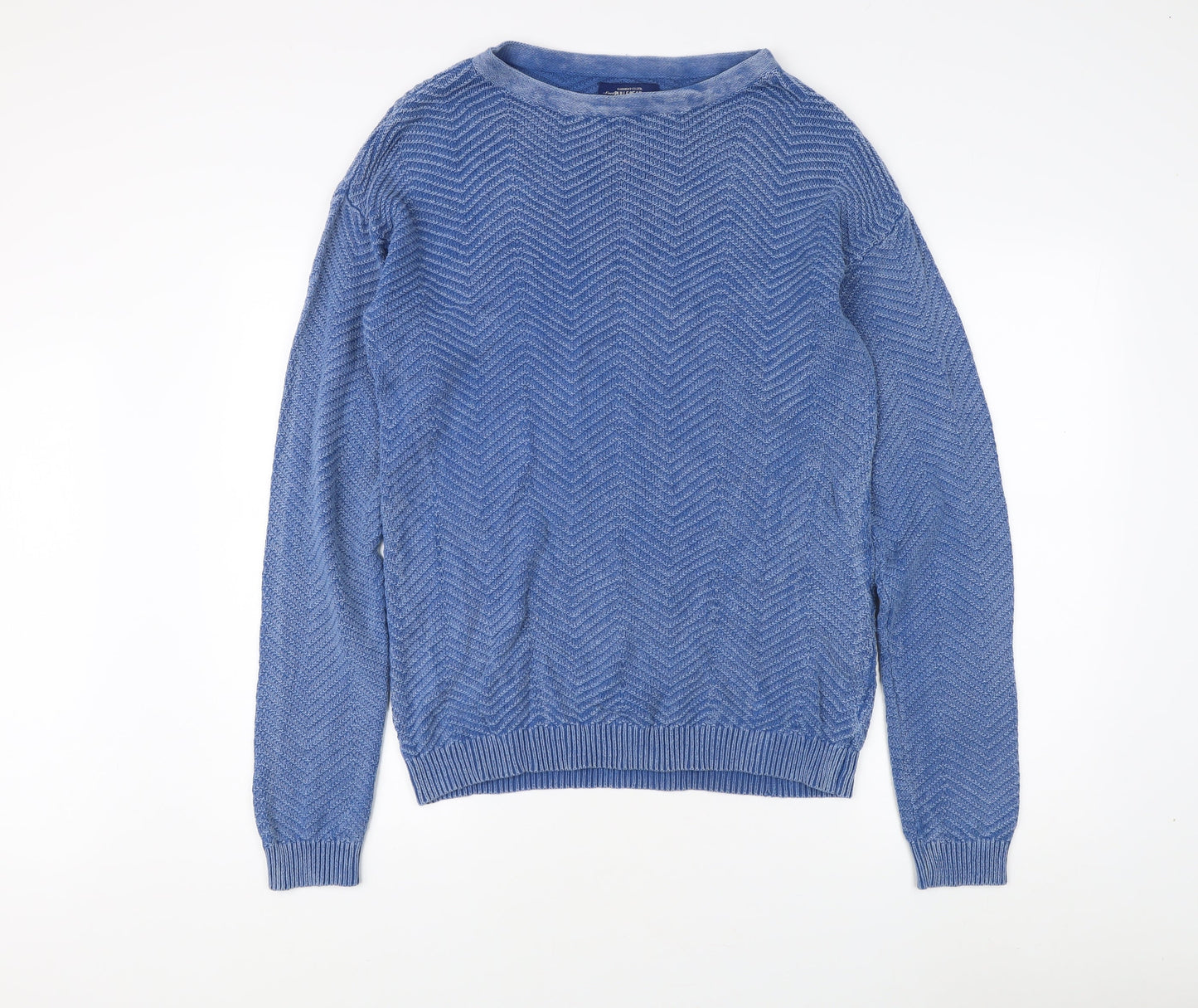 Pull & Bear Men's Blue L Pullover Jumper Round Neck