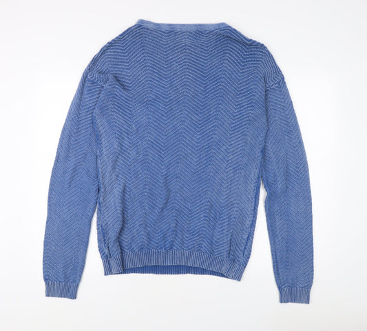 Pull & Bear Men's Blue L Pullover Jumper Round Neck