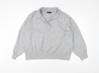 Marks and Spencer Men's Grey Collared Jumper XL