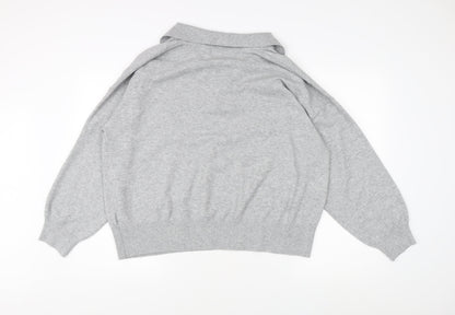 Marks and Spencer Men's Grey Collared Jumper XL