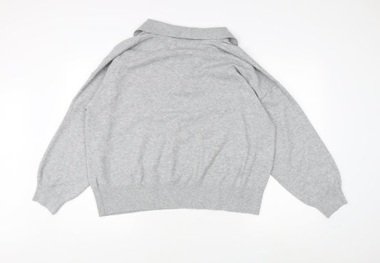 Marks and Spencer Men's Grey Collared Jumper XL