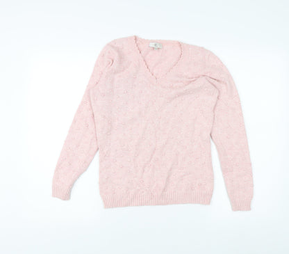 Womens UK Size S CC Pink Pullover Jumper