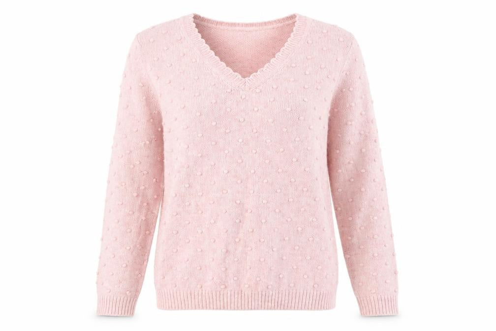 Country Casuals Women's Pink V-Neck Pullover Jumper, Size S
