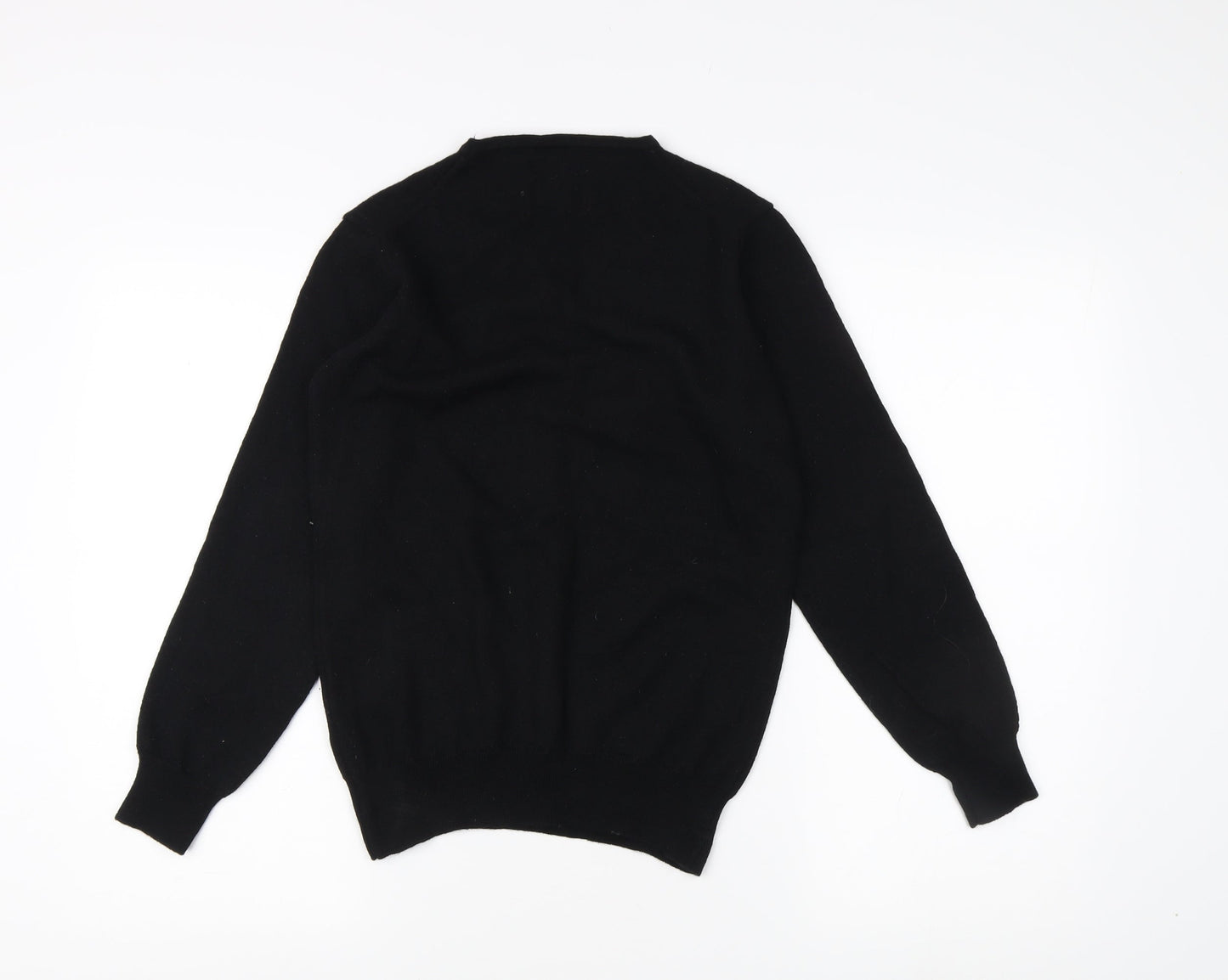 Jasper Conran Men's Black Wool V–Neck Jumper, Size S