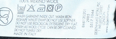 Jasper Conran Men's Black Wool V–Neck Jumper, Size S