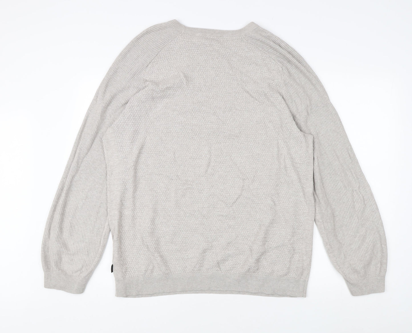 Jack & Jones Men's Grey Cotton Pullover Jumper XL