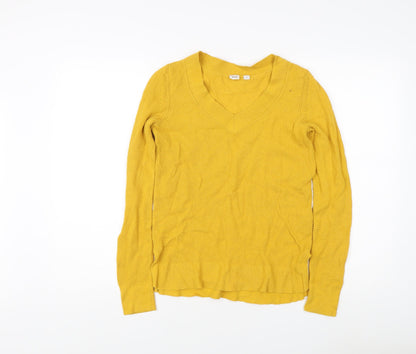 GAP Women's Yellow V-Neck Pullover Jumper XS