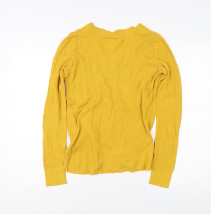 GAP Women's Yellow V-Neck Pullover Jumper XS