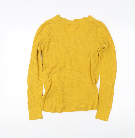 GAP Women's Yellow V-Neck Pullover Jumper XS