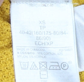 GAP Women's Yellow V-Neck Pullover Jumper XS